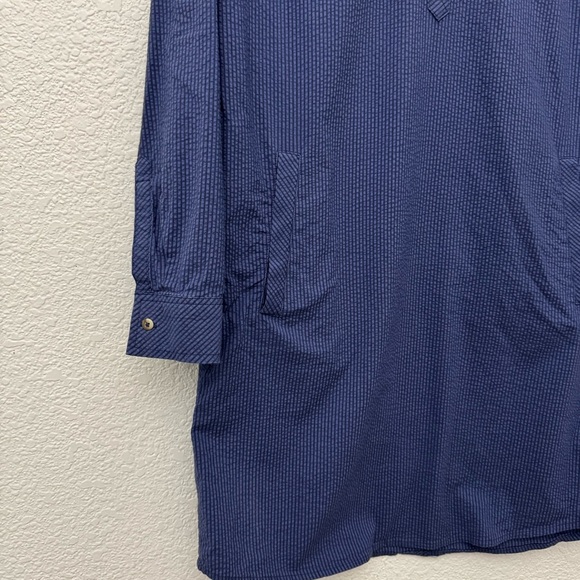Southern Tide Blue Stripe Seersucker Popover Shirt Dress Size Small - Picture 4 of 11